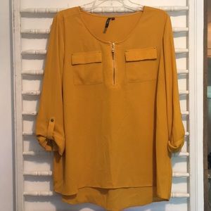 Mustard Yellow 3/4 Sleeve Blouse